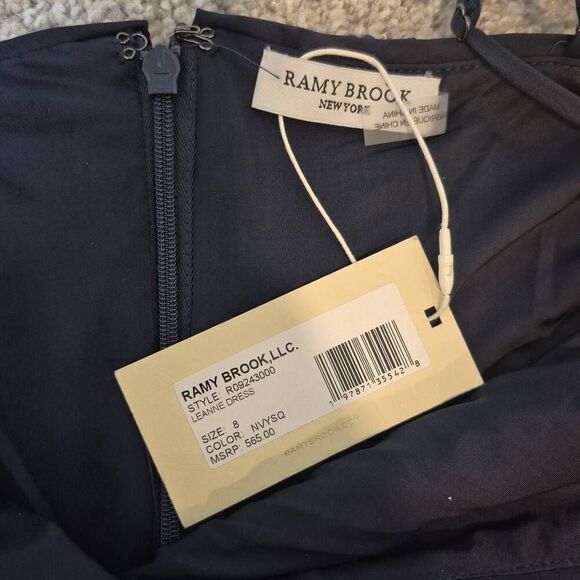 NWT Ramy Brook Leanne Sequin Midi Dress Navy Blue Size 8 - Picture 4 of 10